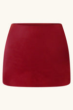 Dawn Mini Skirt ~ Cherry Red Silk