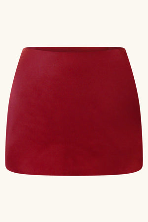 Mini-jupe Dawn ~ Soie rouge cerise
