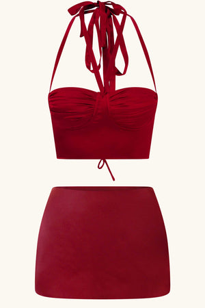 Odette & Dawn Silk Mini Cherry Red