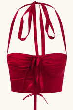 Odette Bustier Cherry Red Silk