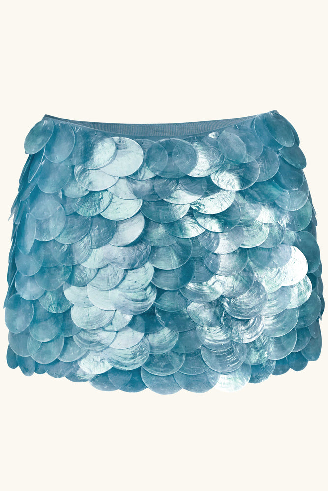 Dawn Mini Skirt ~ Mother of Pearl in Mermaid Tears