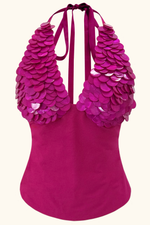 Siren Top ~ Hibiscus Pink Mother of Pearl