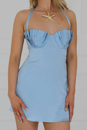 Soleil Silk Mini Dress ~ Cinderella Blue Idh Soleil Silk Mini Dress ~ Cinderella Blue Idh
