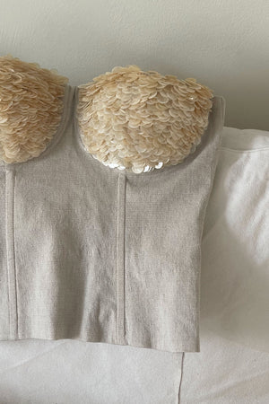Amira Bustier Ivoire Blanc