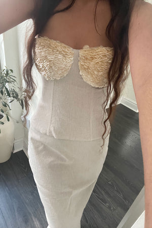 Amira Bustier Ivoire Blanc