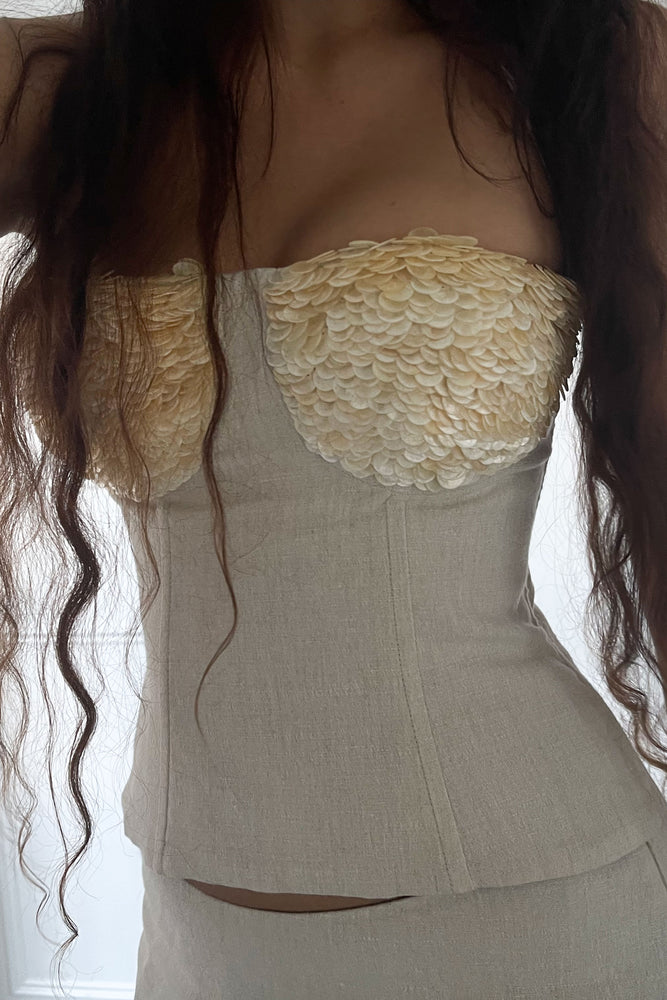 Amira Bustier Ivoire Blanc