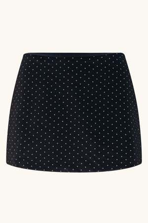 Dawn Mini Skirt ~ Black Polka Cotton