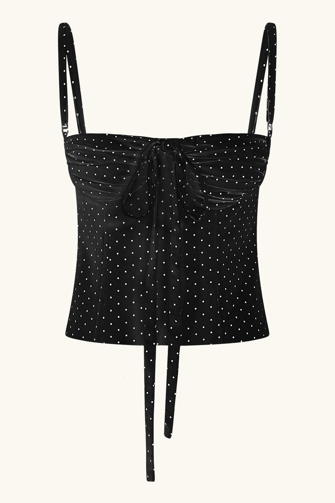 Amira Bustier Black Polka Cotton