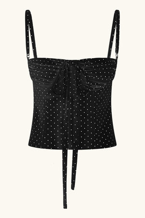 Amira Bustier Black Polka Cotton