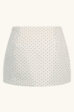 Dawn Mini Skirt ~ White Polka Cotton