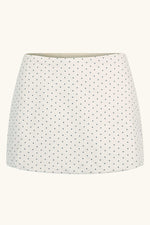 Dawn Mini Skirt ~ White Polka Cotton