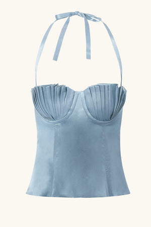 Seashell Corset Cinderella Blue Silk