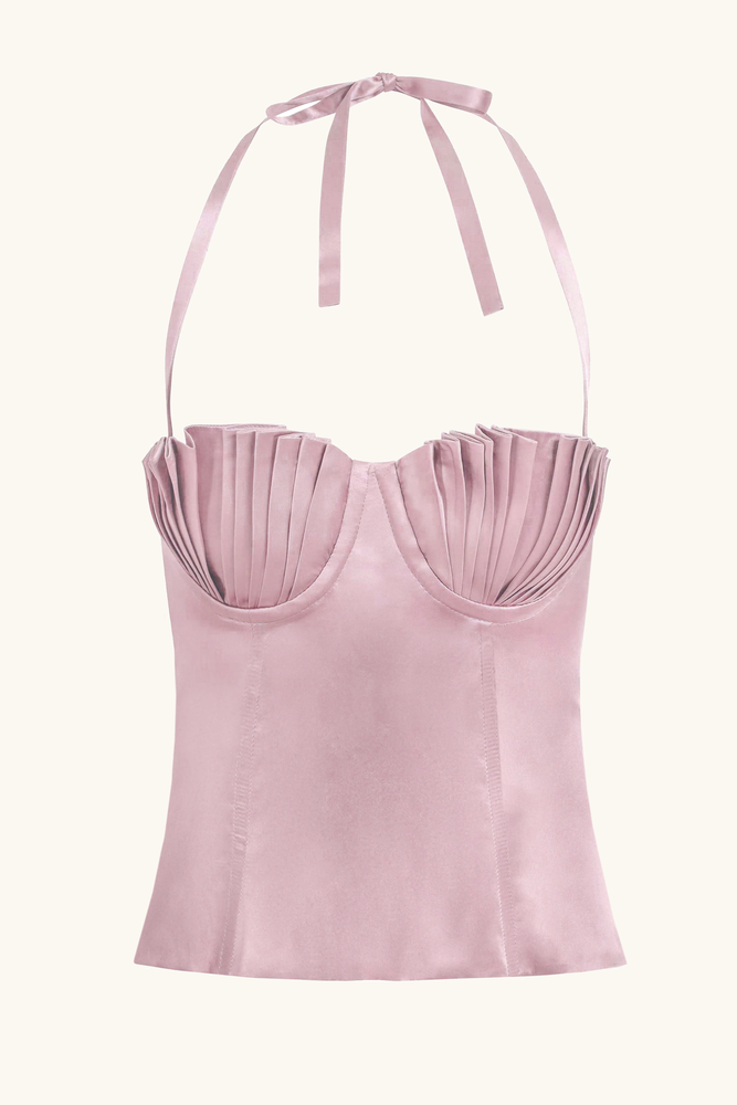 Seashell Corset Dusk Pink Silk