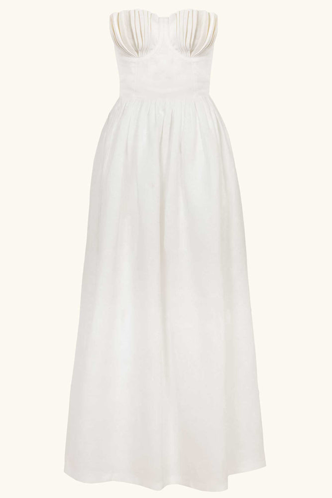 Seashell Gown Ivory White Linen