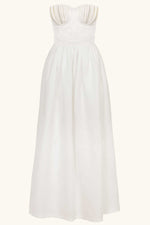 Robe Coquillage Lin Blanc Ivoire