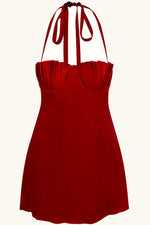 Soleil Silk Mini Dress ~ Cherry Red