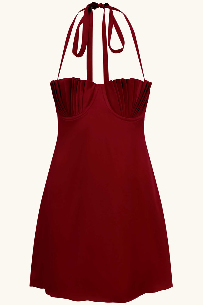 Mini-robe en soie Soleil Soie rouge cerise