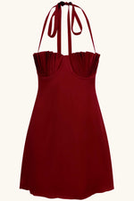 Soleil Silk Mini Dress Cherry Red Silk