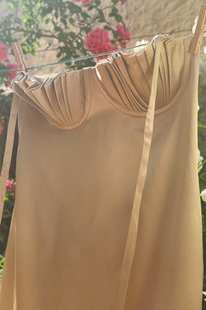 Soleil Mini Dress ~ Chinchilla Gold Silk