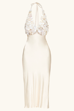 Sphyrna Midi Dress Ivory White Silk