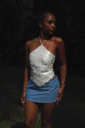 Faerie Halter Top ~ Beaded Mother of Pearl