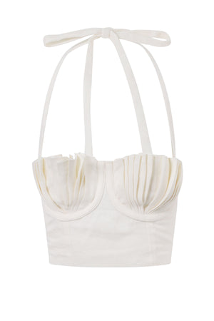 Shell Bustier, Blue Toile Mini & Headband Set ~ Rental