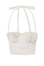 Shell Bustier, Blue Brocade Mini Set ~ Rental