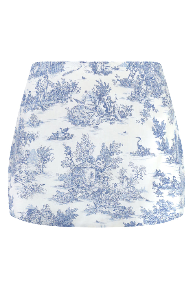 Shell Bustier, Blue Toile Mini & Headband Set ~ Rental
