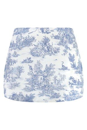 Shell Bustier, Blue Toile Mini & Headband Set ~ Rental
