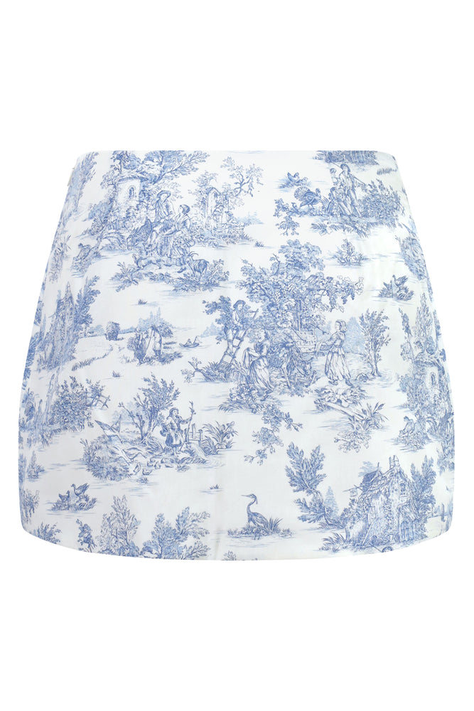 Shell Bustier, Blue Toile Mini & Headband Set ~ Rental