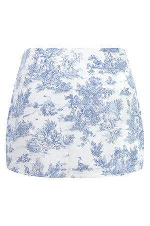Shell Bustier, Blue Toile Mini & Headband Set ~ Rental