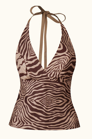 The Halter Top in Chocolate Zebra