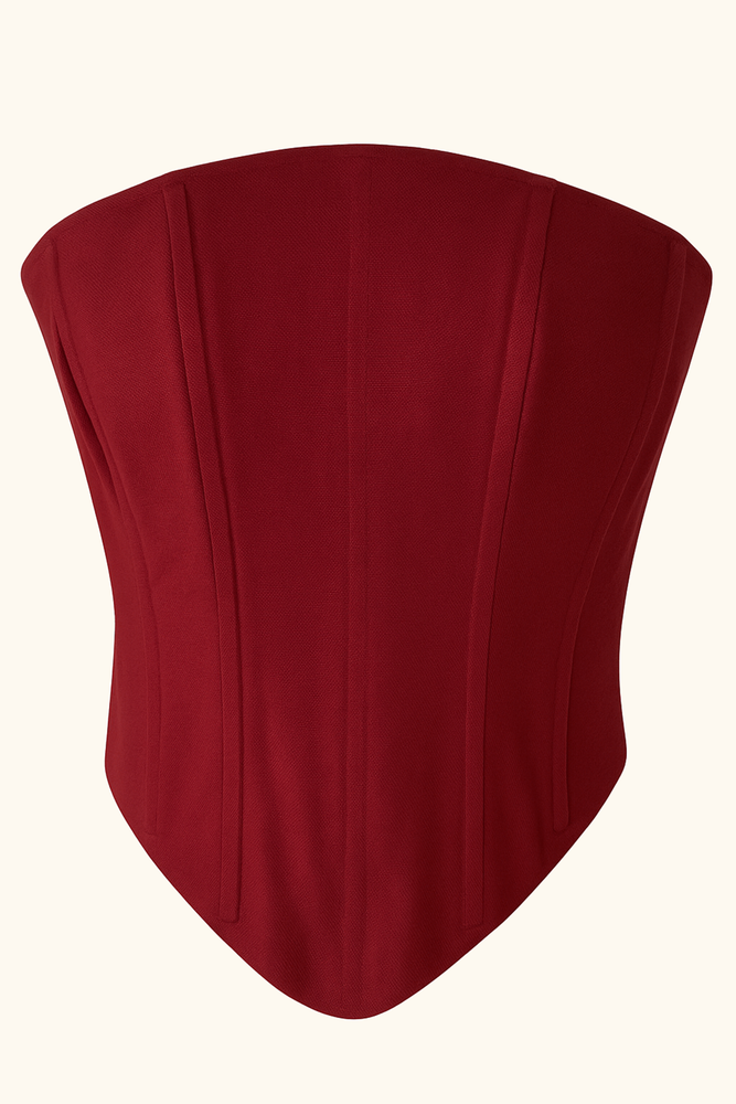 Aurora Corset  ~ Ruby Red Cotton