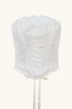 Aurora Corset  ~ White Crepe Damask