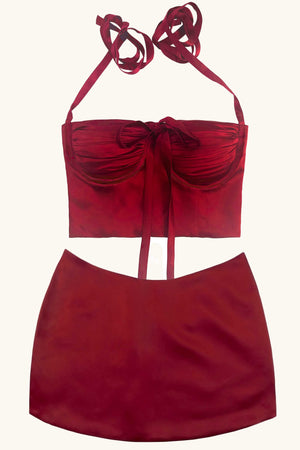 Odette & Dawn Silk Mini Cherry Red