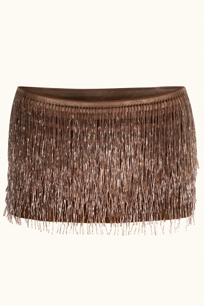 Zeïa Low Rise Mini Skirt ~ Cocoa Shimmer