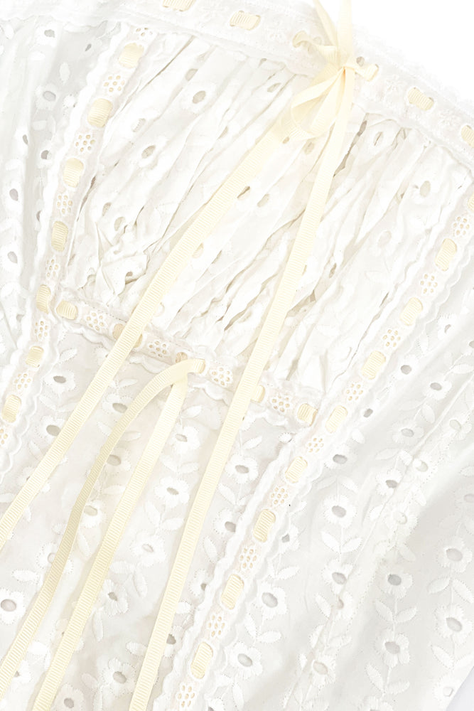 Cosette Corset  ~ White Broderie Anglaise
