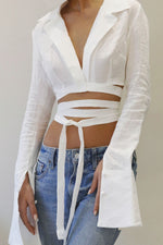 Dahlia White Linen Shirt