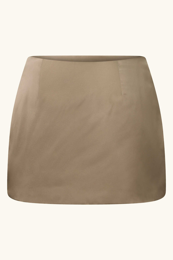 Dawn Mini Skirt ~ Chinchilla Gold Silk