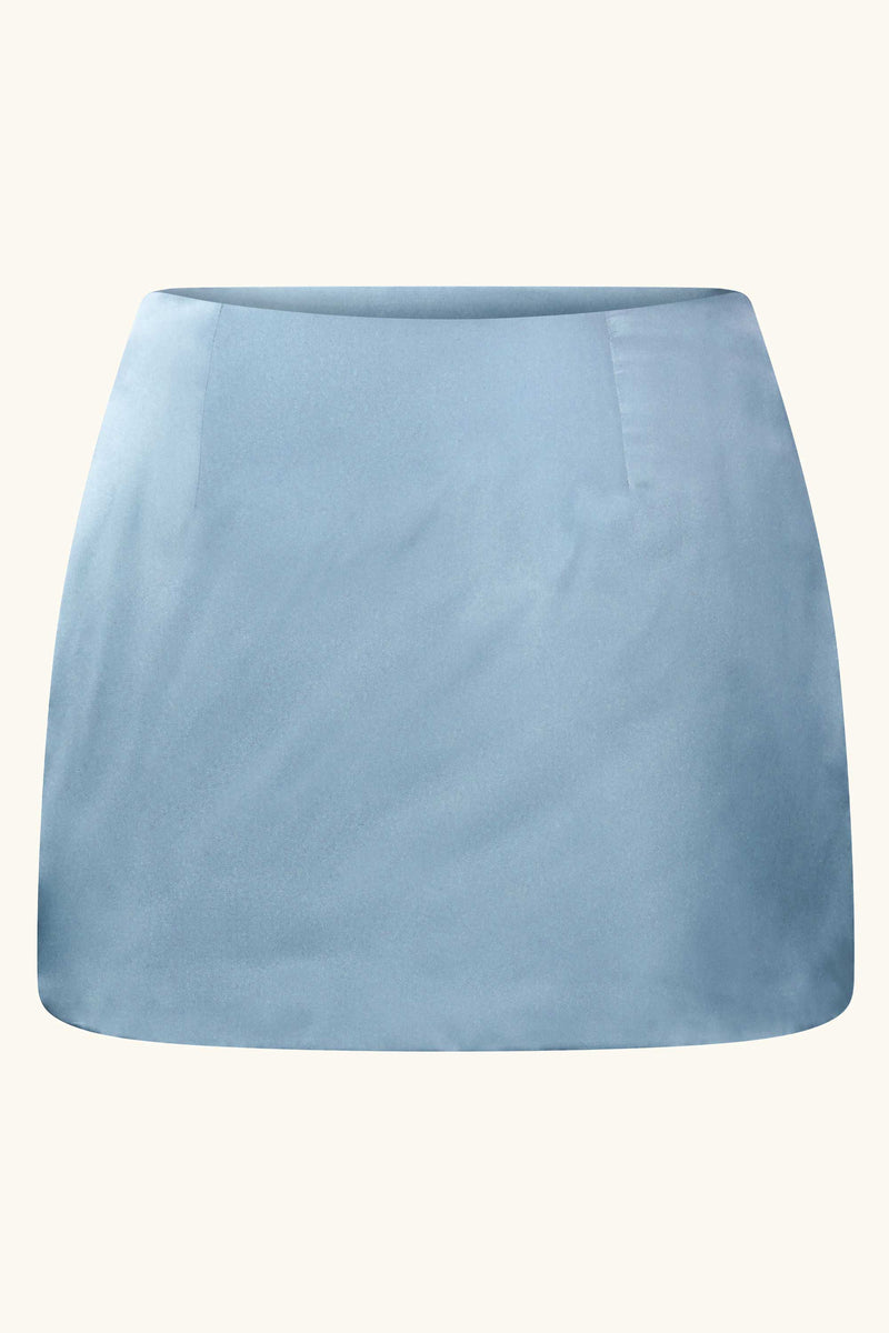 Dawn Mini Skirt ~ Cinderella Blue Silk – Idáh