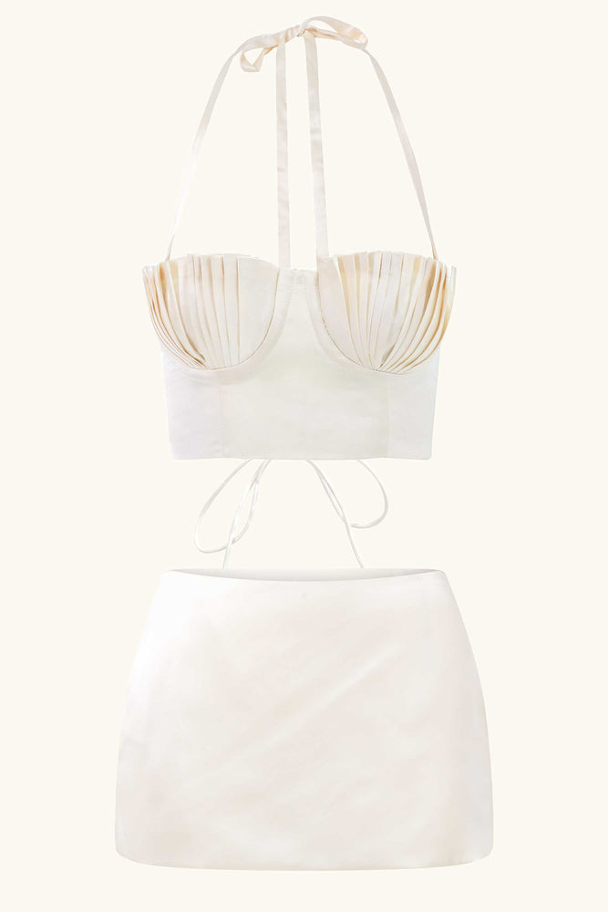 Dido &amp; Dawn Mini-ensemble en soie blanc ivoire