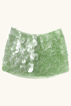 Dawn Mini Skirt ~ Mother of Pearl in Jade