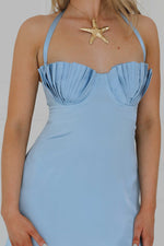 Soleil Silk Maxi Dress Cinderella Blue Silk