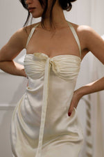 Angelina Silk Maxi Dress Ivory White Silk
