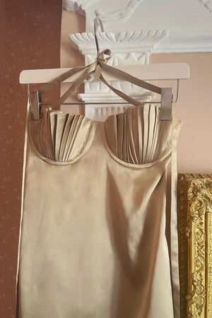 Soleil Mini Dress ~ Chinchilla Gold Silk