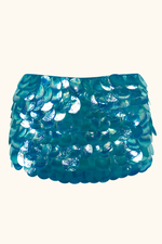 Zeïa Low Rise Mini Skirt ~ Turquoise Mother of Pearl