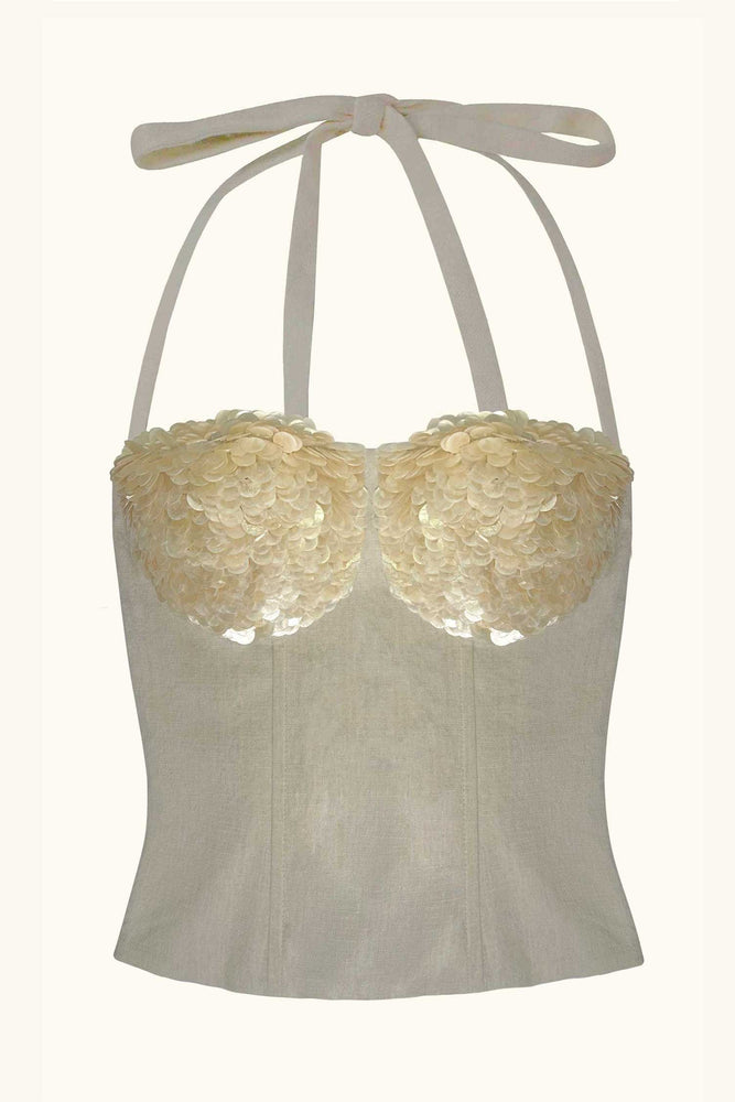 Amira Bustier Ivoire Blanc