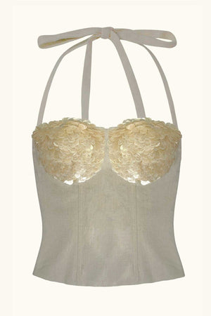 Amira Bustier Ivoire Blanc