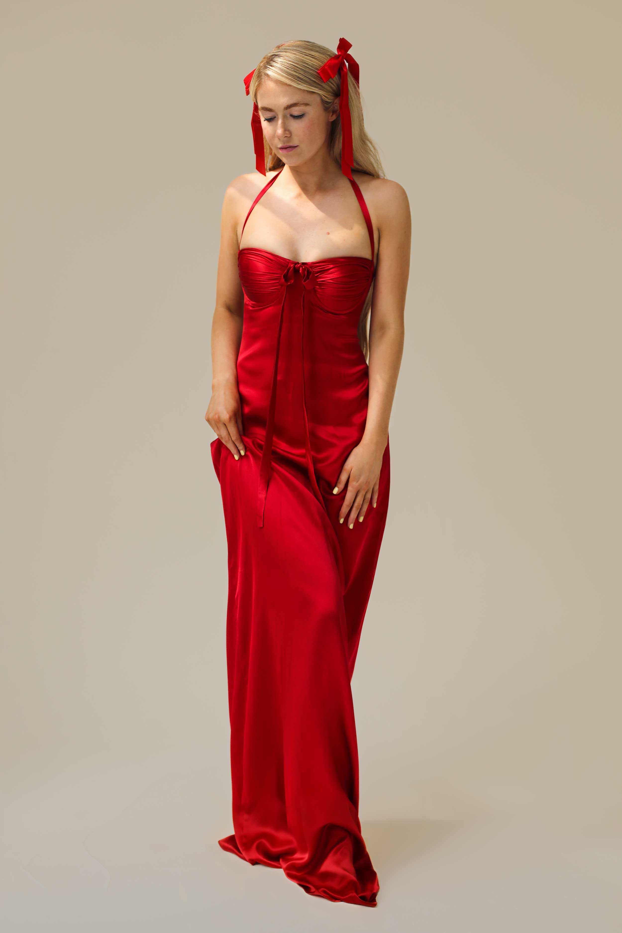 The Angelica Maxi Dress -  Wine Red