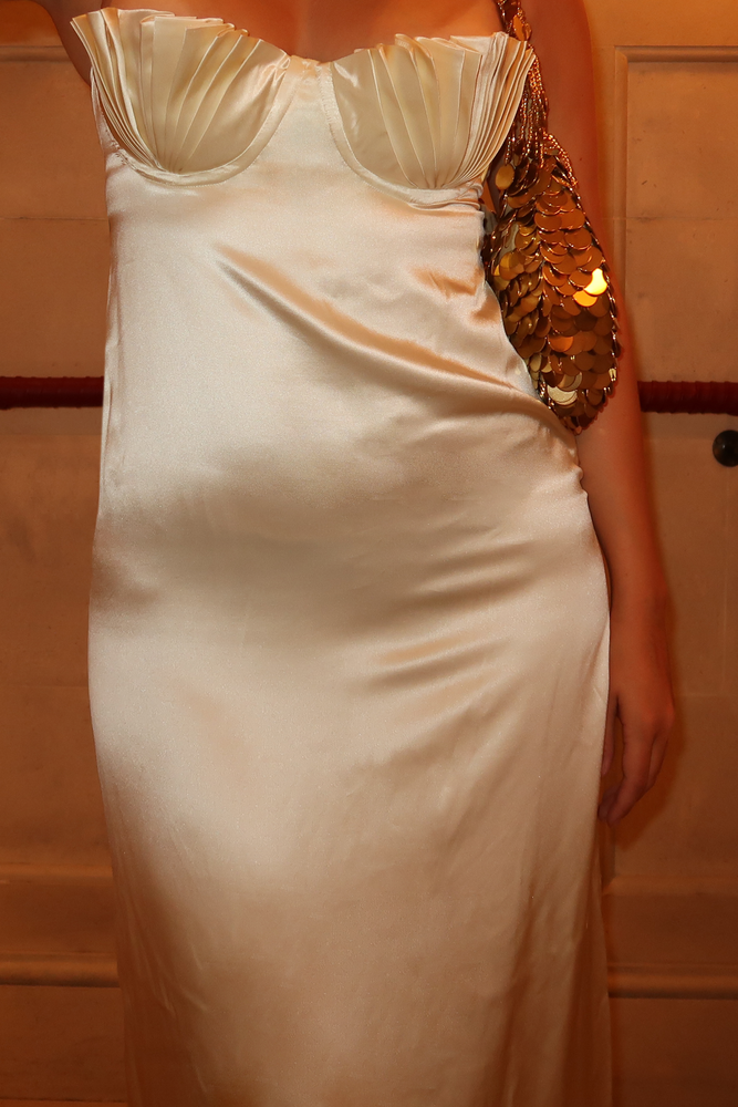 Soleil Silk Maxi Dress Ivory White Silk
